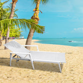 Austin Aluminum Chaise Lounge Chair for Outside in White